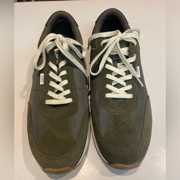 TOMS WYNDON NWOT Sneaker Jogger Waffle Green Rubber Bottom Mens Size 11.5 - Picture 3 of 16